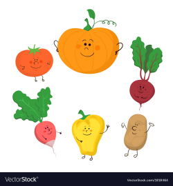 Cute funny vegetables set