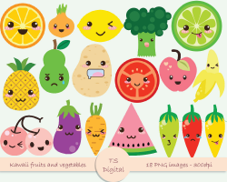 Cute fruits and vegetables clipart 2 » Clipart Station