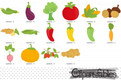 Cute Vegetables clipart - instant download, digital clipart