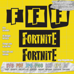 Fortnite Victory Royale and Paratrooper - Sticker SVG cut files printable  personal use