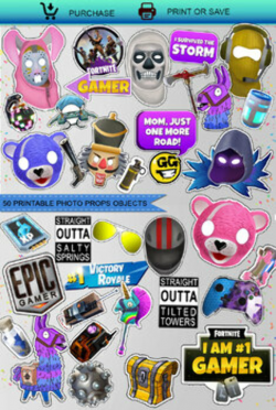 Printable Fortnite booth props 50 PCS