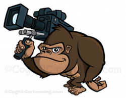 Gorilla With Video Camera - Cartoon Mascot Character ...