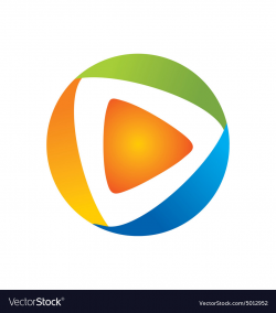 Video play icon color logo