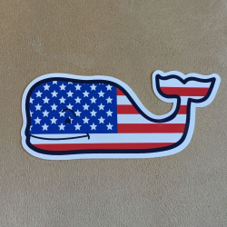 Vineyard Vines American flag whale sticker | Vineyard vines ...