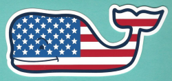 NEW AUTHENTIC VINEYARD VINES AMERICAN FLAG WHALE STICKER ...
