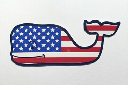 Vineyard Vines Red,White & Blue American Flag Whale Sticker ~ New! | eBay