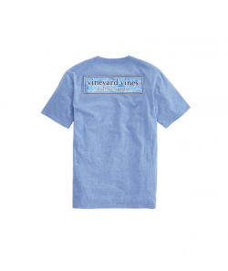 Heathered Beach Huts Whale Fill Logo Box Pocket T-Shirt