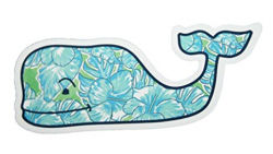Vineyard Vines Hibiscus Whale Vinyl Sticker Decal (Blue/White/Green/Black)