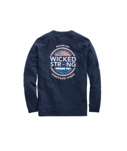 Adult Long-Sleeve Boston Marathon Wicked Strong Circle T-Shirt