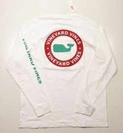 VINEYARD VINES MEN\'S L/S White Holly Whale Dot Circle ...