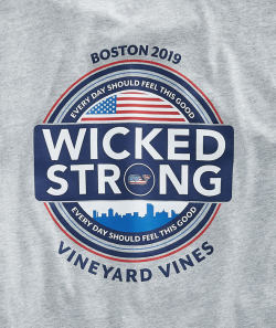 Adult Boston Marathon Wicked Strong Circle T-Shirt
