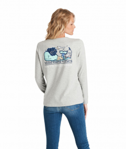 Halloween Zombie Whale Long-Sleeve Pocket Tee
