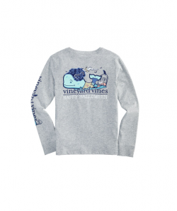 Girls Halloween Zombie Whale Long-Sleeve Pocket Tee