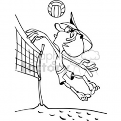 cartoon beach volleyball player outline clipart. Royalty-free GIF ...