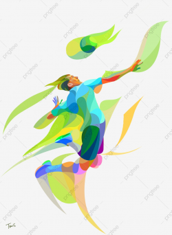 Playing Volleyball Players Colored Blocks, Volleyball Clipart ...