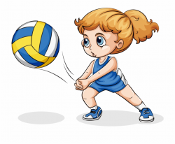 Children Clipart Volleyball - Play Volleyball Clipart, Transparent ...