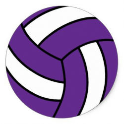 Purple and White Volleyball Classic Round Sticker | Zazzle.com ...