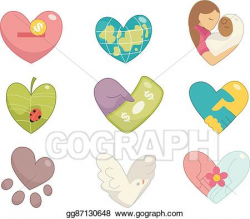 Vector Clipart - Volunteer hearts icon. Vector Illustration ...