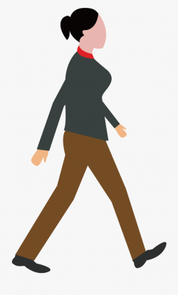 Clipart Walking Female Walking - Cartoon Woman Walking Png ...