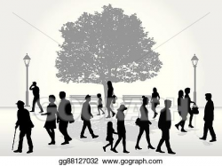 Vector Stock - Crowd of people walking. Clipart Illustration ...