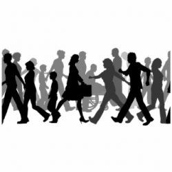 Clipart Walking Crowd - Group Of People Png Silhouette ...