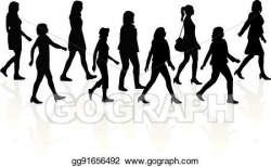 Vector Stock - Crowd of people walking. Clipart Illustration ...