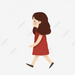 Cartoon Cute Walking Girl Character Design, Cartoon, Lovely ...