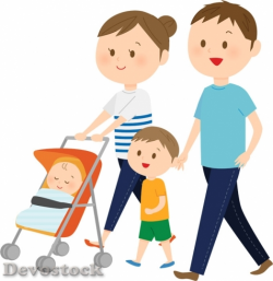 Devostock Illustration Family Walking - Devostock Download ...