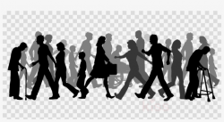 Download Group Of People Walking Silhouette Clipart - Vector ...
