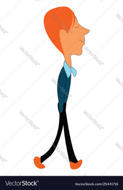 Clipart a young man walking set isolated on