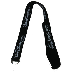 Disney Lanyard - Black with White Disney World Logo