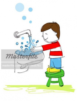 Illustration of Boy Washing His Hands - Stock Photo ...