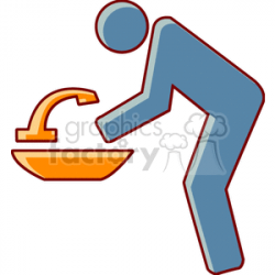 cartoon person washing their hands clipart. Royalty-free clipart # 155037