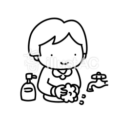 Girls wash hands: Cold prevention | Free Cliparts | illustAC
