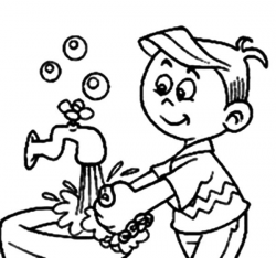 Hand Washing For Kids Coloring Pages