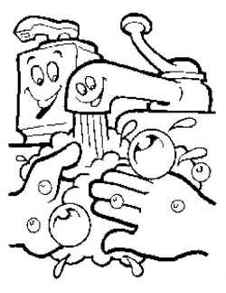 Hand Washing For Kids Coloring Pages