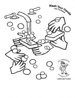 hand wash steps Colouring Pages - Clip Art Library