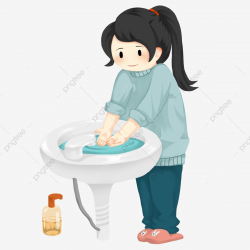 Cartoon Hand Drawn Washing Hands Wash Hands Frequently Clean ...