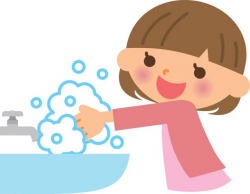 Girl Washing Hands Clipart