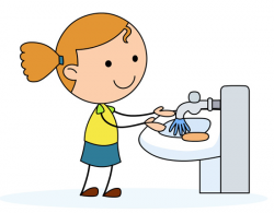 Girl Washing Hands Clipart