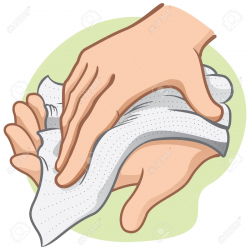 Drying Hands With Paper Towel Clipart