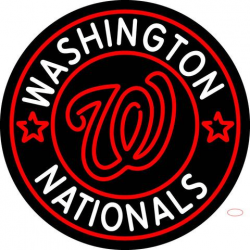Washington Nationals MLB Logo Real Neon Glass Tube Neon Sign