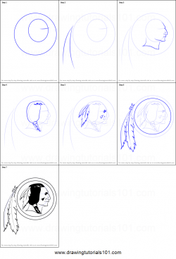 How to Draw Washington Redskins Logo printable step by step ...
