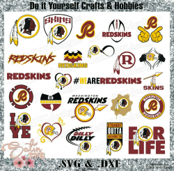 Washington Redskins Design Set NEW SVG Files, NFL Football - Cricut,  Silhouette Studio, Digital Cut Files