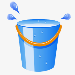Blue Water Droplets, Water Clipart, Bucket, Handle PNG Transparent ...