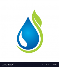 Clean water green leaf ecology logo