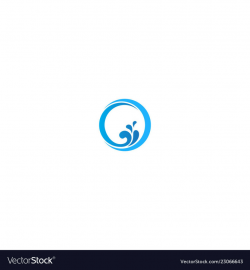 Round abstract wave water logo