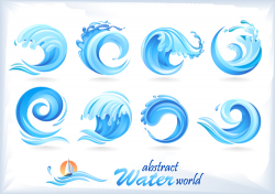 Water abstract logos vector set 02 free download