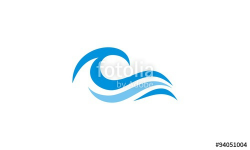 ocean wave abstract water logo\