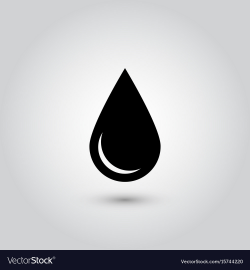Black drop icon oil or water symbol simple flat